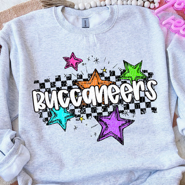 Buccaneers Bright Star Check Mascot DTF Transfer