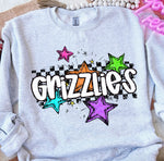 Grizzlies Bright Star Check Mascot DTF Transfer