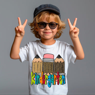 Colorful Kindergarten Pencils Boy DTF Transfer (SDD)