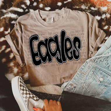 Funky Doodle Mascot Eagles DTF Transfer