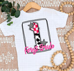 1ST Grade in Pink/Black DTF Transfer (ECH)