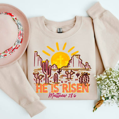 He is Risen Desert Scene DTF Transfer