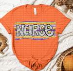 Nurse Fall Color Stripe DTF Transfer