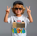 Colorful 4th Grade Pencils Boy DTF Transfer (SDD)