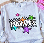 Rockets Bright Star Check Mascot DTF Transfer