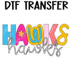 Hawks Mascot Funky Direct to Film Transfer