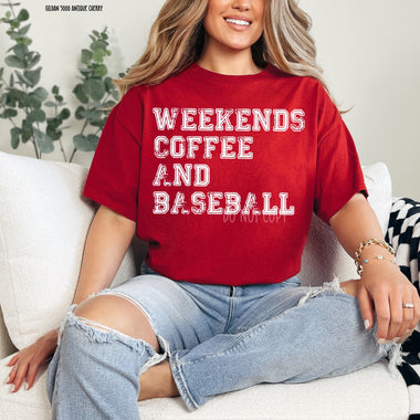 Weekends Coffee Baseball Screen Print Transfer A1