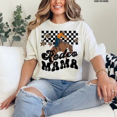 Rodeo Mama Checkered Screen Print Transfer C38