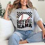 Baseball Mama Checkered Screen Print Transfer R77