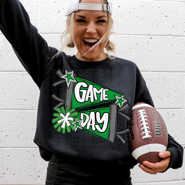 Game Day Cheer Green DTF Transfer (CS)