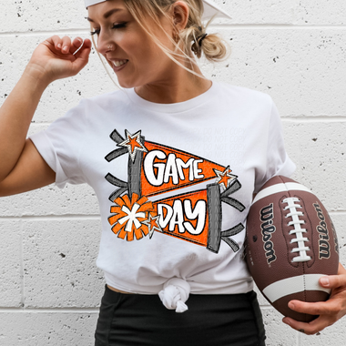 Game Day Cheer Orange DTF Transfer (CS)