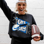 Game Day Color Dance Blue DTF Transfer (CS)