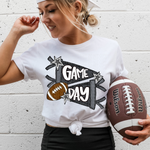 Game Day Color Football Black DTF Transfer (CS)