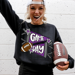 Game Day Color Football Purple DTF Transfer (CS)