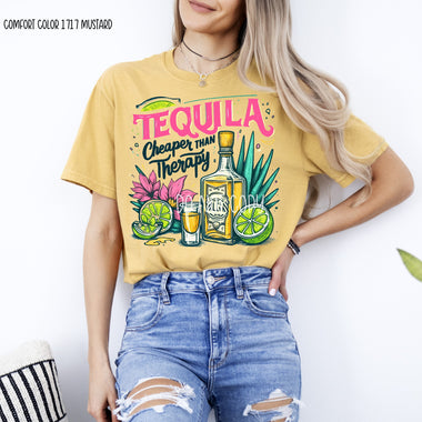 *Starting Ship Date 4/30* Tequila Cheaper than Therapy Screen Print Transfer