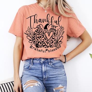 Thankful Pumpkin Screen Print Transfer P106