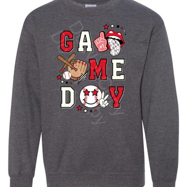 GameDay Red Baseball DTF Transfer