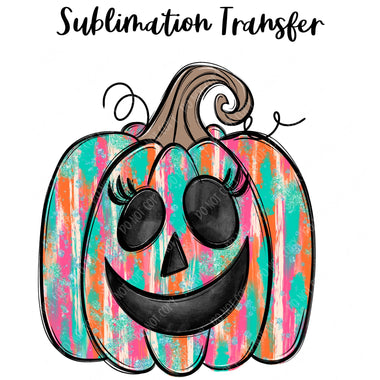 Colorful Girl Pumpkin Sublimation Transfer