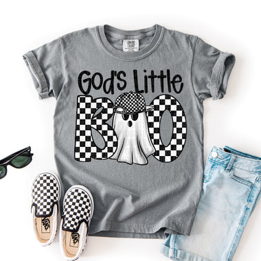 God's Little Boo Black Checkered DTF Transfer (SDD)