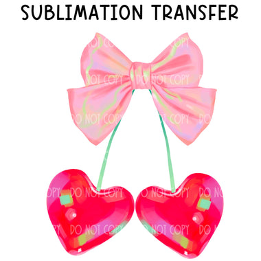 Pink Bow Sublimation Transfer