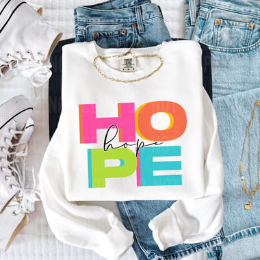Hope Colorful Stacked DTF Transfer (SBBB)