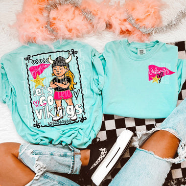 Glam Mascot VIKINGS Front and Back DTF Transfer