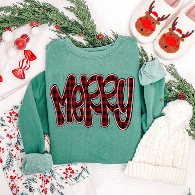 Buffalo Check Merry DTF Transfer (SWD)