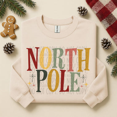 Muted Colorful North Pole DTF Transfer (SWD)