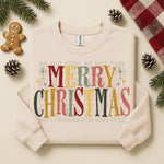 Muted Colorful Merry Christmas DTF Transfer (SWD)