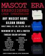 CUSTOM Mascot ERA Wholesale Embroidered Crew Sweatshirt