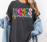 Hayes Elementary Mix Print Preppy Mascot DTF Transfer