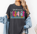 Andrews Mustangs Mix Print Preppy Mascot DTF Transfer