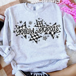 Yellow Jackets Check Star Mascot DTF Transfer (E)