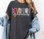 Devonian Elementary Mix Print Preppy Mascot DTF Transfer