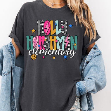 Holly Harshman Elementary Mix Print Preppy Mascot DTF Transfer