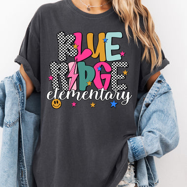 Blue Ridge Elementary Mix Print Preppy Mascot DTF Transfer