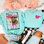 Glam Mascot LONGHORNS Front and Back DTF Transfer