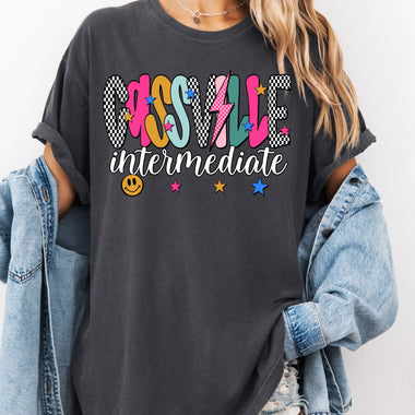 Cassville Intermediate Mix Print Preppy Mascot DTF Transfer