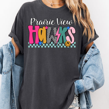 Prairie View Hawks Mix Print Preppy Mascot DTF Transfer