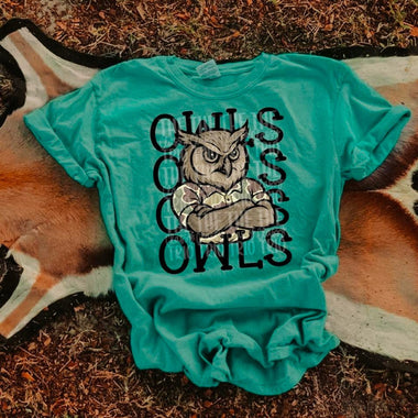 Owls Camo Stacked Mascot DTF Transfer