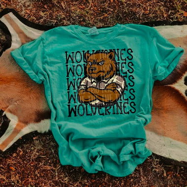 Wolverines Camo Stacked Mascot DTF Transfer