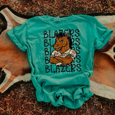 Blazers Camo Stacked Mascot DTF Transfer