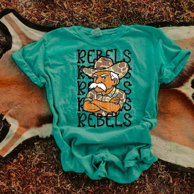 Rebels Camo Stacked Mascot DTF Transfer