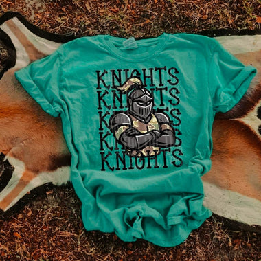 Knights Camo Stacked Mascot DTF Transfer
