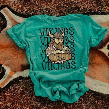 Vikings Camo Stacked Mascot DTF Transfer