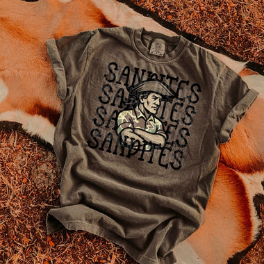 Sandites Camo Stacked Mascot DTF Transfer