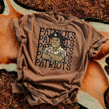 Patriots Camo Stacked Mascot DTF Transfer