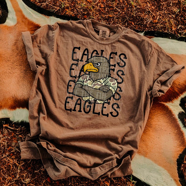 Eagles Camo Stacked Mascot DTF Transfer