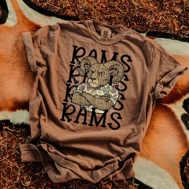 Rams Camo Stacked Mascot DTF Transfer