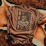 Lions Camo Stacked Mascot DTF Transfer